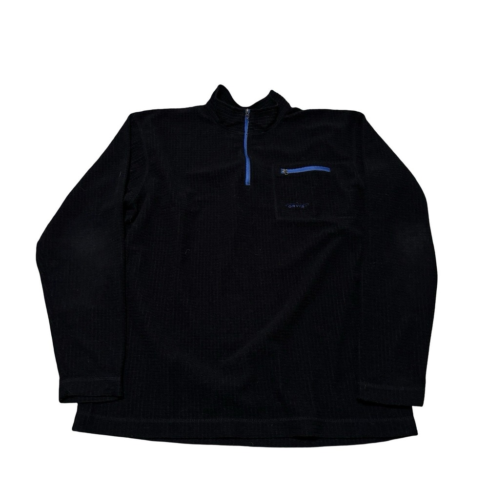 Orvis Trout Bum Men's Stretch Grid Waffle Horseshoe Hills Fleece 1/4 Zip Sz XL